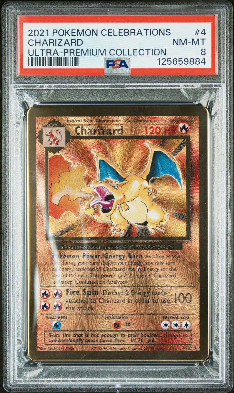 PSA 8 Metal Charizard Celebrations 25th Anniversary Ultra Premium Collection